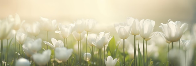 White tulips close up