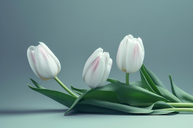 White tulips on a gentle background