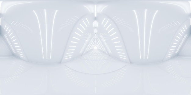 White tunnel 360 panorama background 3d rendering