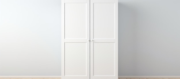 White twodoor wardrobe on white studio background