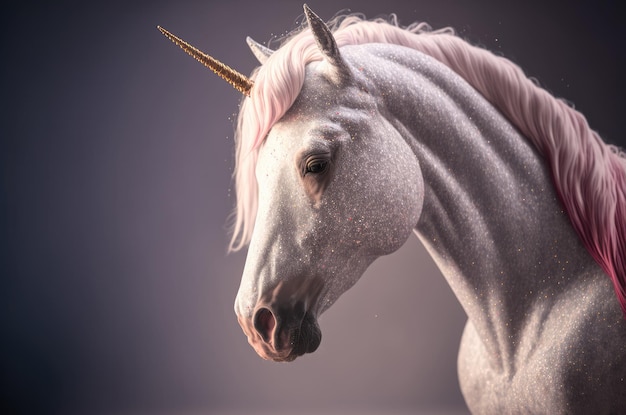 Foto creatura di fantasia unicorno bianco