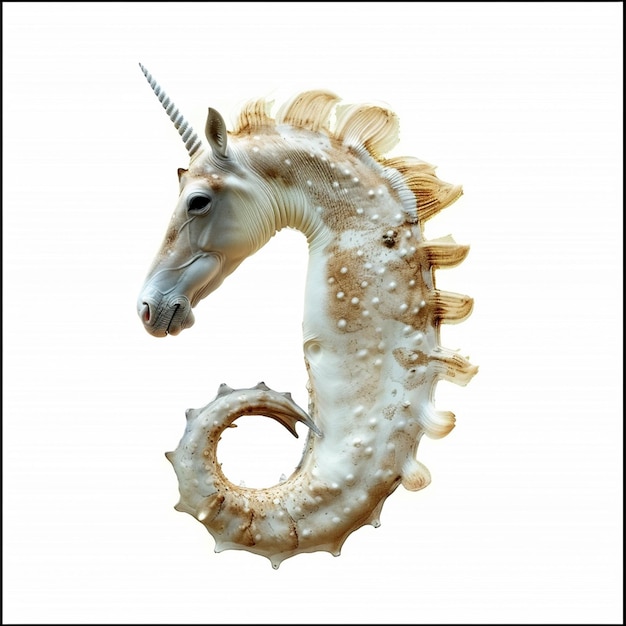 Photo a white unicorn with an e on its face is shown