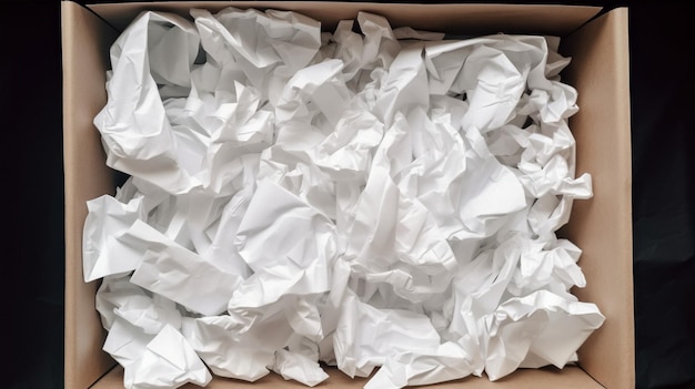 Photo white used paper tissue in overcrowded bin