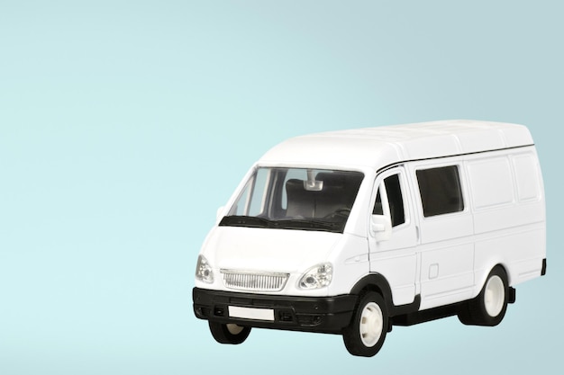 White van car isolated on light background