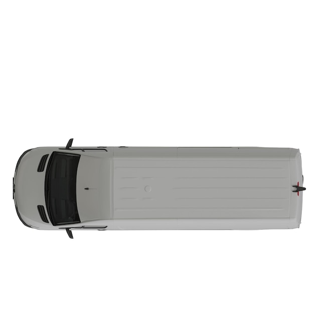 Foto furgone bianco isolato su bianco