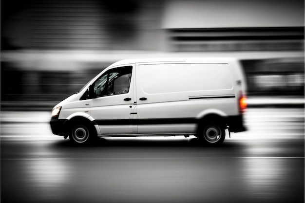 White van panning and move Generative Ai