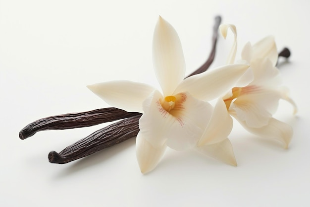 Photo white vanilla flower isolated on a white background