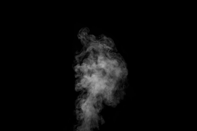 Photo white vapor, smoke on a black background to add to your pictures. perfect smoke, steam, fragrance, incense for your photos. create mystical halloween photos. abstract background, design element