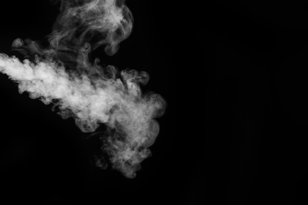 White vapor smoke on a black background to add to your pictures Perfect smoke steam fragrance incense