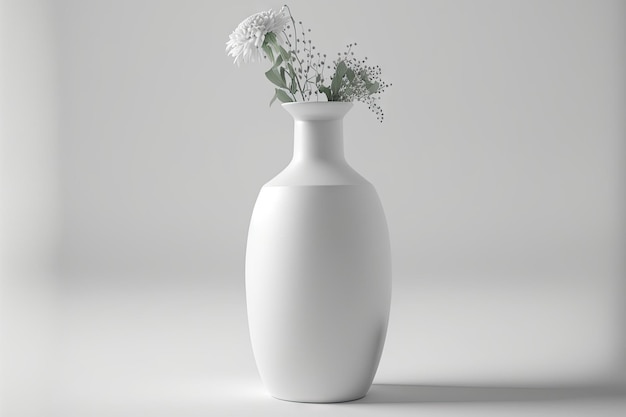 Photo white vase against a white backdrop