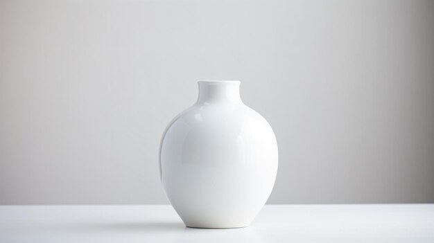 Photo a white vase sitting on a table