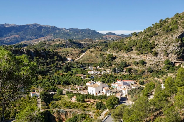 White village of Jorox quiet hamlet In Park Sierra de las Nieves Andalucia Spain