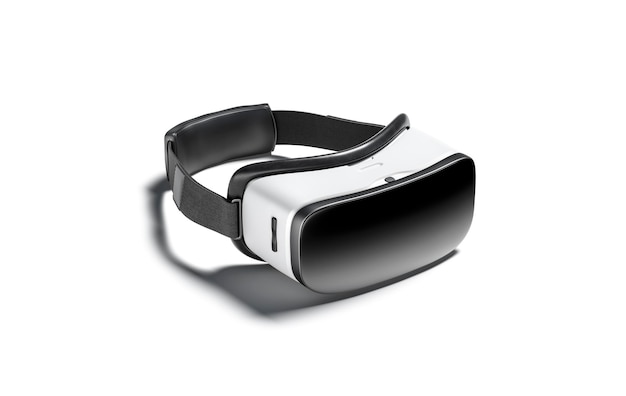 White virtual reality goggles Glasses for cyberspace game simulation Digital headset for illusion