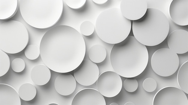 Foto muro bianco adornato da numerosi cerchi