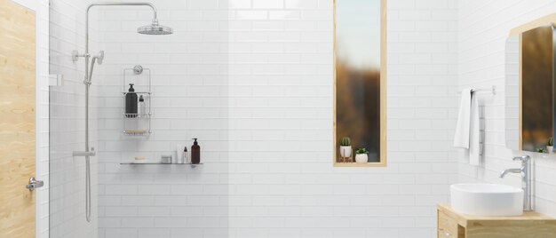 Photo white wall in bathroom