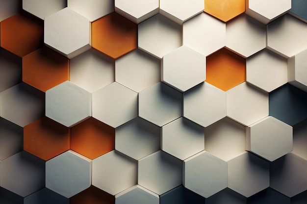 White wall displaying three dimensional hexagons background