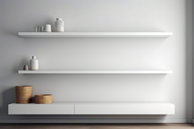 White wall shelf that is empty