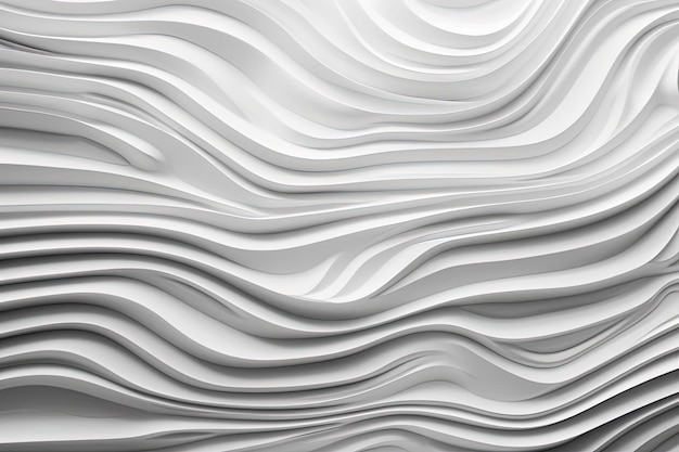 White wall with abstract wavy lines pattern created with Generative AI technology