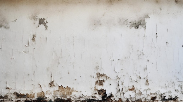 A white wall with a black and white paint that has been damaged.