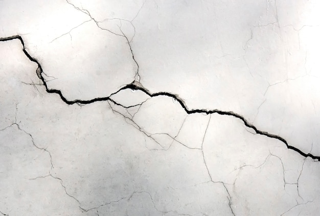 Photo white wall with cracks