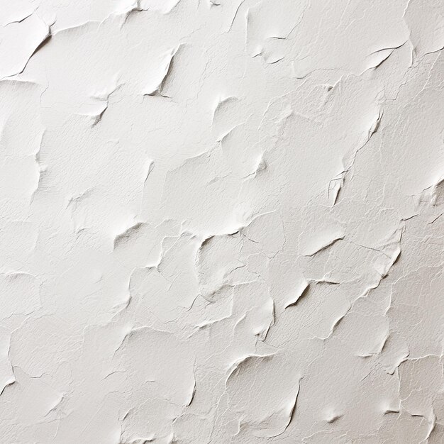 a white wall with a few peeling paint that has been torn off.