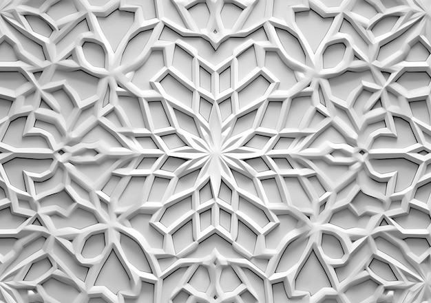 A white wall with a pattern of the star and the word ramadan.