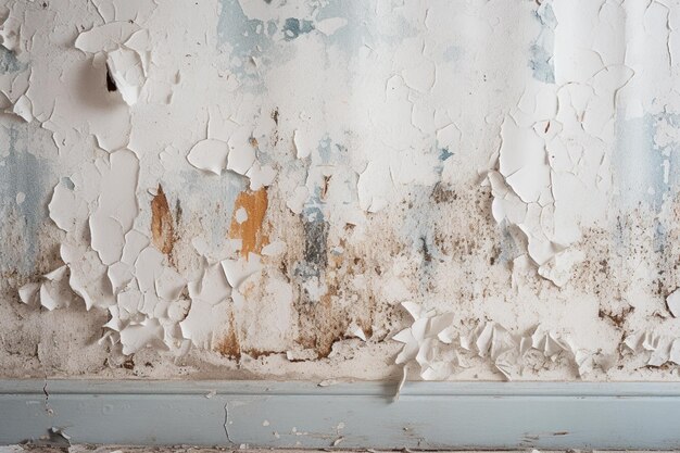 White wall with peeling paint