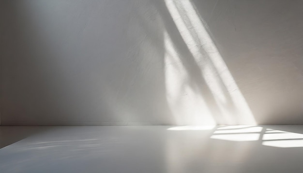 White wall with reflection light falling of from the window Minimal universal abstract light white b