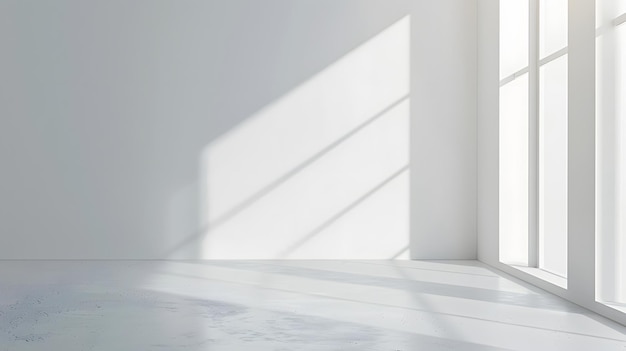 a white wall with a shadow of a large window on it