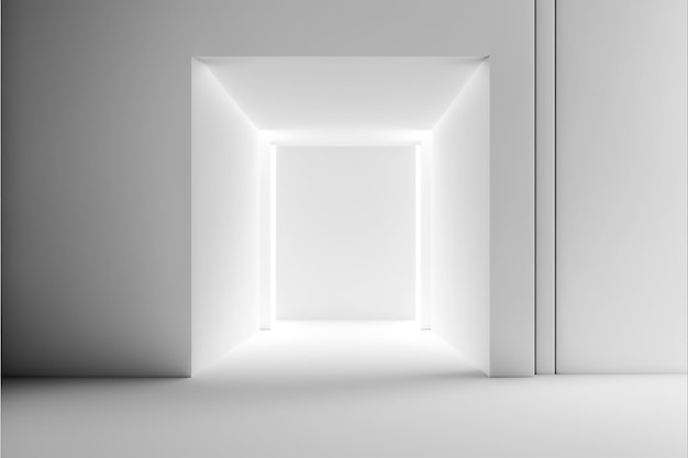 白い壁の真ん中に「光」と書かれた四角形がある