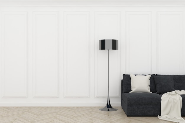 White wall with wood floor