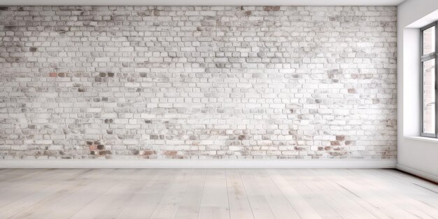 White washed brick wall Extra wide format Brick wall