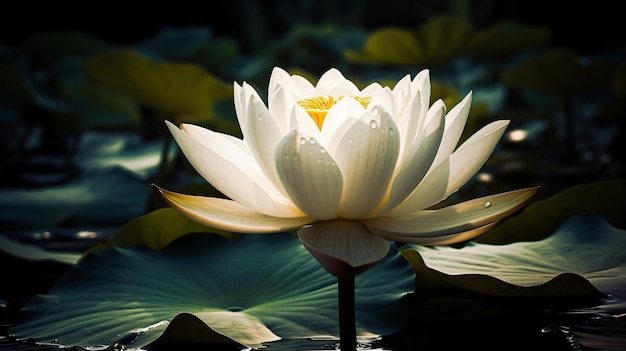 A white water lily in the pond