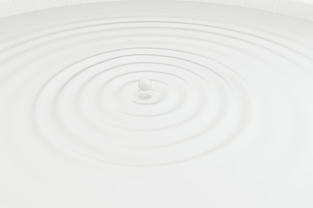 White wave liquid ripples by fluid simulation 3d rendering