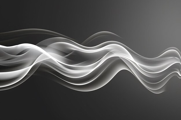 Фото Белый волнистый дым на черном фоне