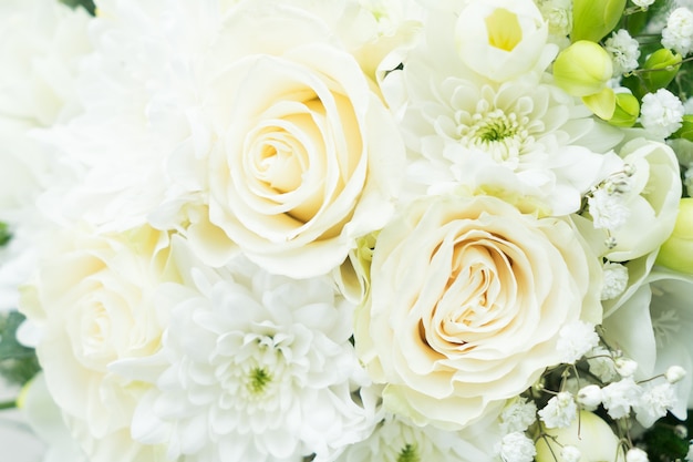 White wedding bouquet background