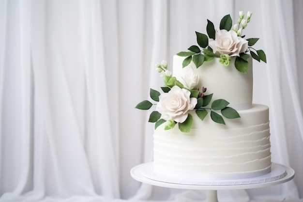 white wedding cake