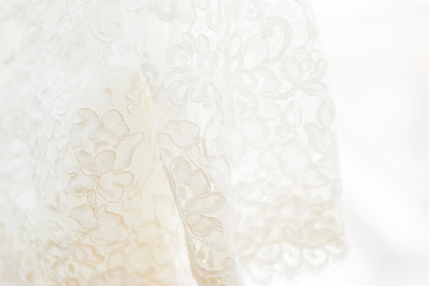 Photo white wedding dress detail