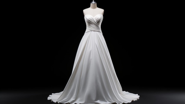 White wedding dress on a mannequin doll AI Generative