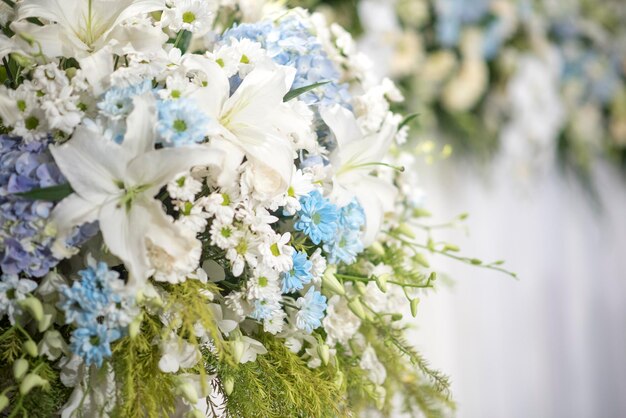 白い結婚式の花の背景