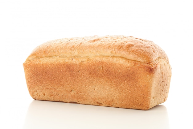 White wheat bread isolated . Bakery products