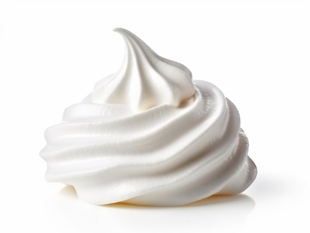 white whipped cream _isolated_white_background