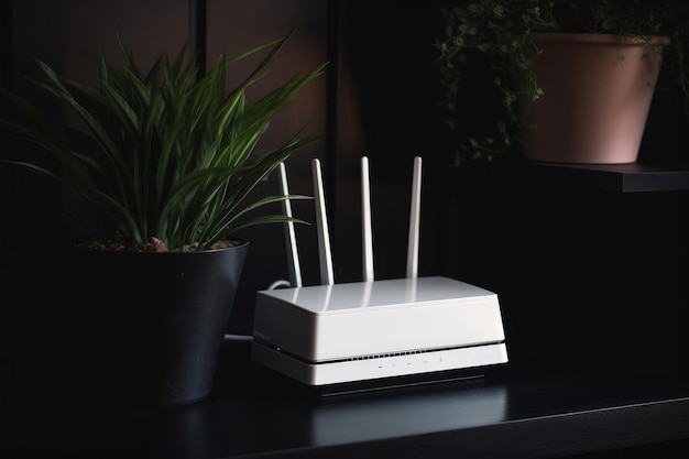 White wifi router Generate Ai