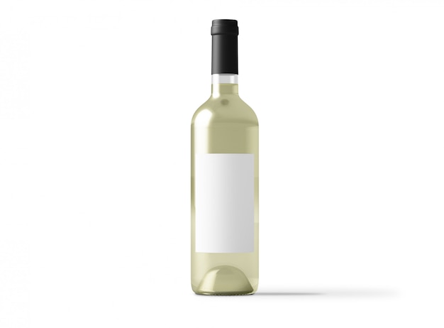 White wine bottle isolated mockup