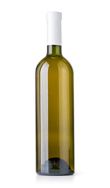 White wine bottle isolated on white 