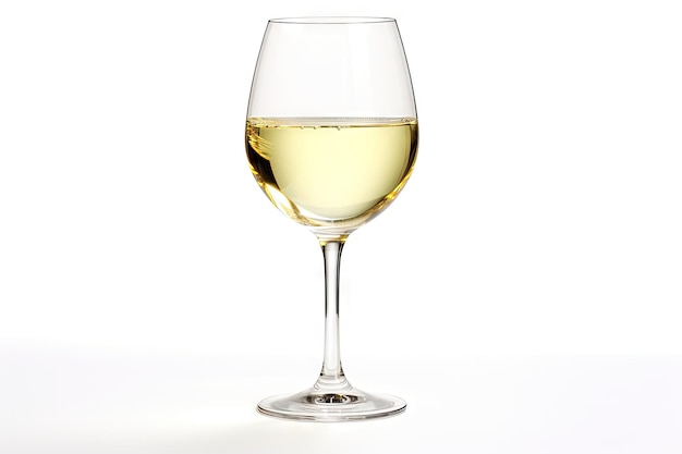 White wine in a glass isolated on white