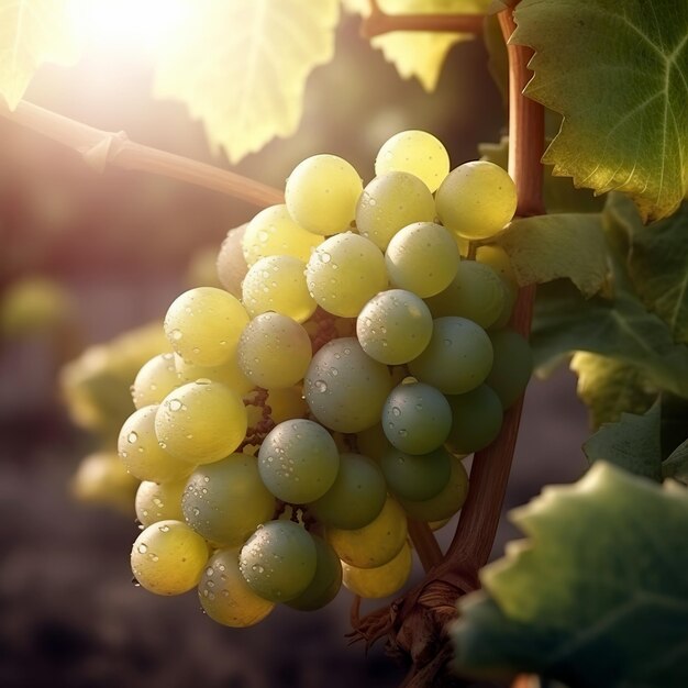 Виноград белого вина на лозе