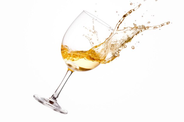 Photo white wine splash isolated on white background clipping path included in file