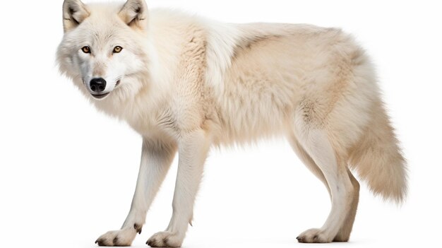 Premium AI Image | A white wolf with a black nose and a white face