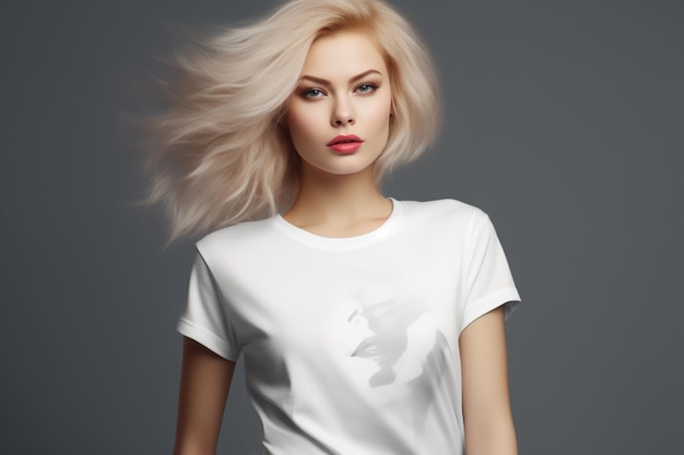 White woman tshirt mockup